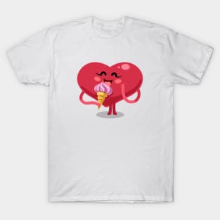 Valentines Heart with Icecream T-Shirt